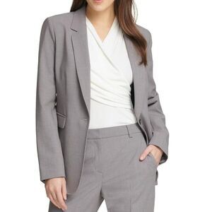 DKNY Blazer Size 16 Jacket Gray Stretch NWOT
